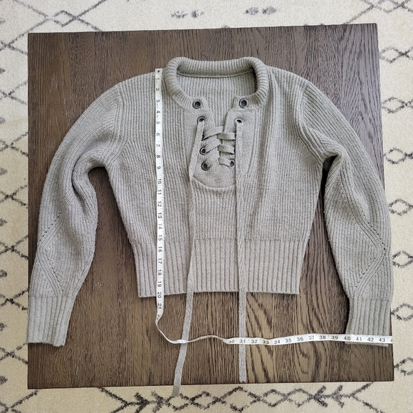**SOLD** Isabel Marant Grey Charley Lace Up Sweater, Sz. 36 - Picture 13 of 16